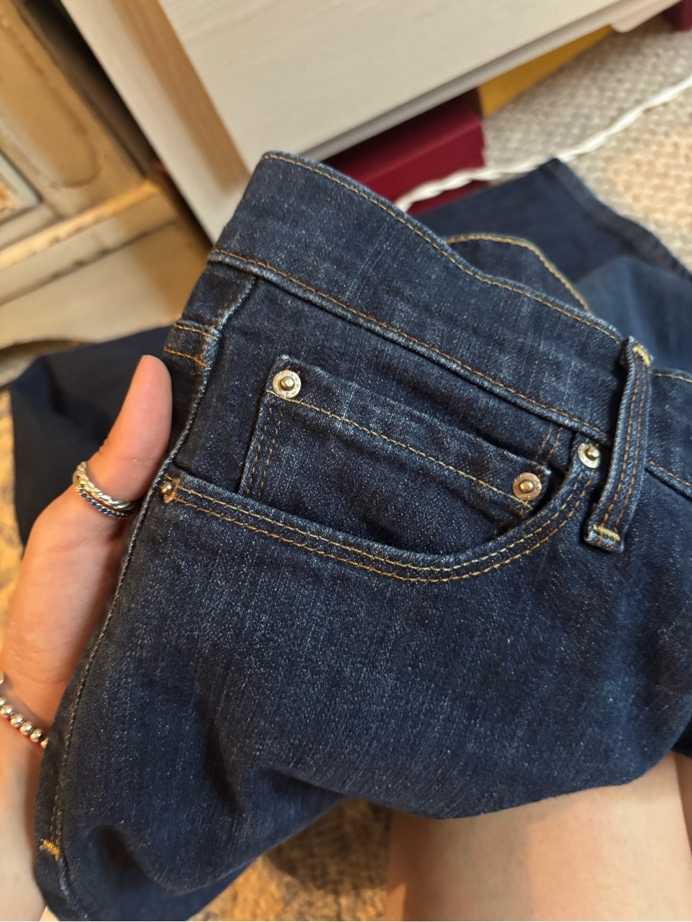 Levi's Women’s 505 Straight Dark Blue Jeans - Picture 14 of 16